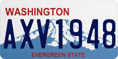 WA license plate AXV1948