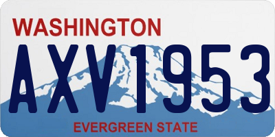 WA license plate AXV1953