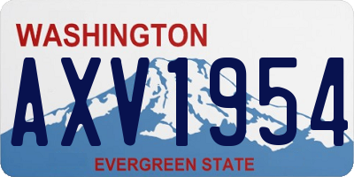 WA license plate AXV1954
