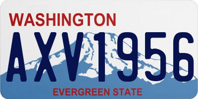 WA license plate AXV1956
