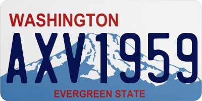 WA license plate AXV1959