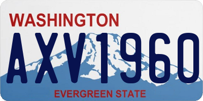 WA license plate AXV1960