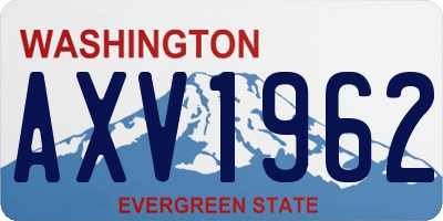 WA license plate AXV1962