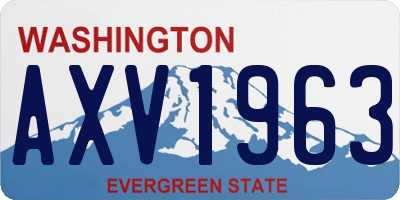 WA license plate AXV1963