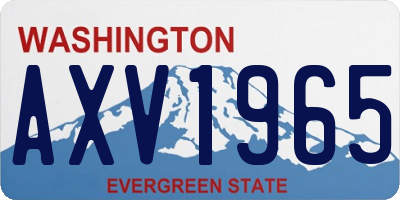 WA license plate AXV1965