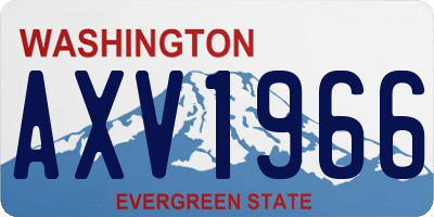 WA license plate AXV1966