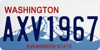WA license plate AXV1967