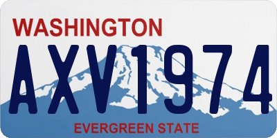 WA license plate AXV1974