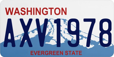 WA license plate AXV1978