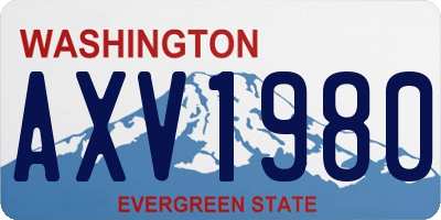 WA license plate AXV1980