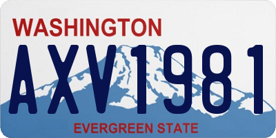WA license plate AXV1981