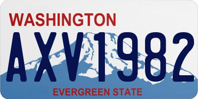 WA license plate AXV1982