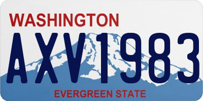 WA license plate AXV1983
