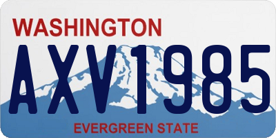 WA license plate AXV1985