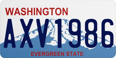 WA license plate AXV1986