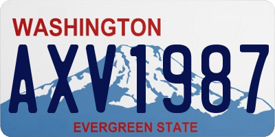 WA license plate AXV1987