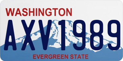 WA license plate AXV1989