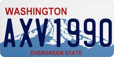 WA license plate AXV1990