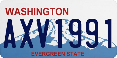 WA license plate AXV1991