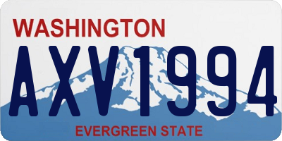 WA license plate AXV1994