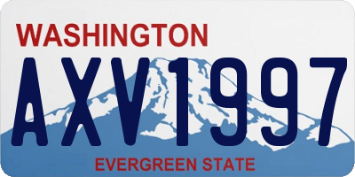 WA license plate AXV1997