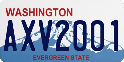 WA license plate AXV2001