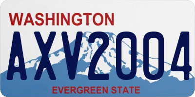 WA license plate AXV2004