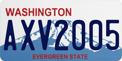 WA license plate AXV2005