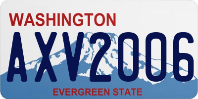 WA license plate AXV2006