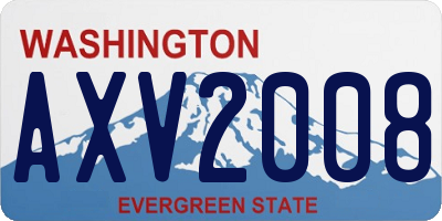 WA license plate AXV2008