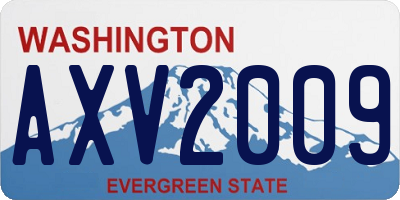 WA license plate AXV2009