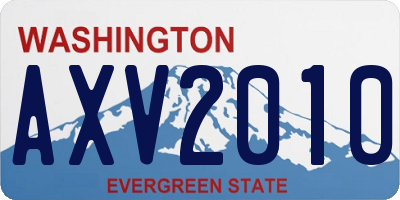 WA license plate AXV2010