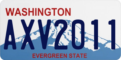 WA license plate AXV2011