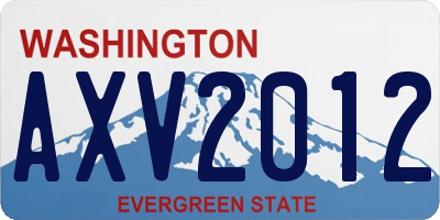WA license plate AXV2012