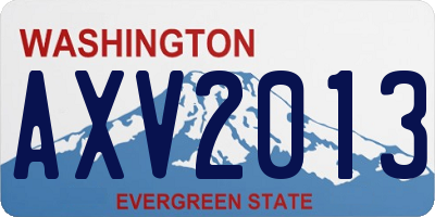 WA license plate AXV2013