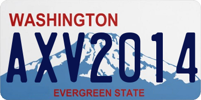 WA license plate AXV2014