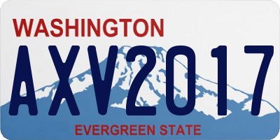 WA license plate AXV2017