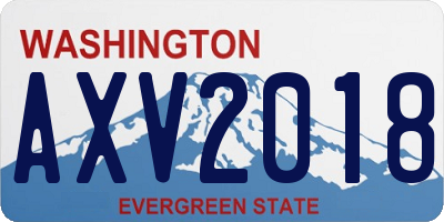 WA license plate AXV2018