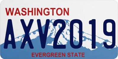 WA license plate AXV2019