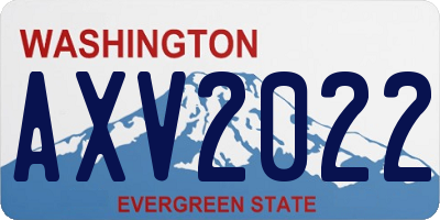 WA license plate AXV2022