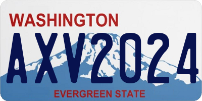 WA license plate AXV2024