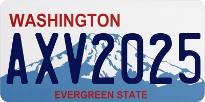 WA license plate AXV2025