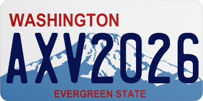WA license plate AXV2026