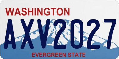 WA license plate AXV2027