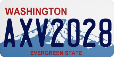 WA license plate AXV2028