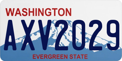 WA license plate AXV2029