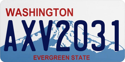 WA license plate AXV2031
