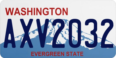 WA license plate AXV2032