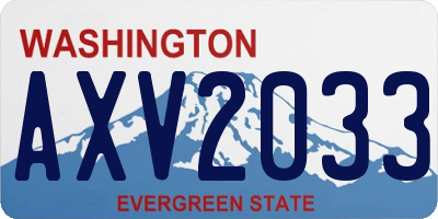 WA license plate AXV2033