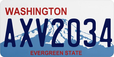 WA license plate AXV2034